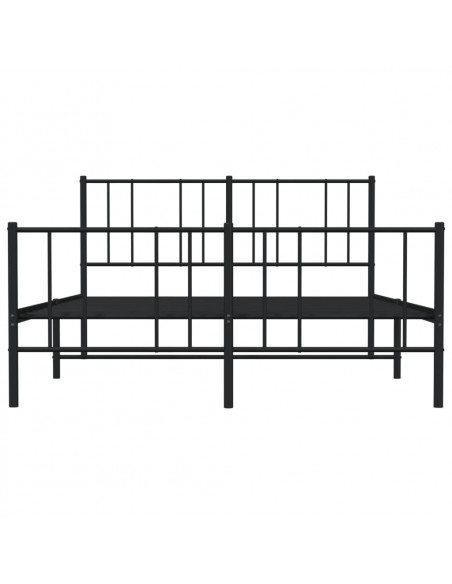 Giroletto con Testiera e Pediera Metallo Nero 135x190 cm