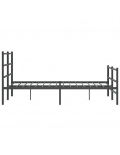 Giroletto con Testiera e Pediera Metallo Nero 135x190 cm