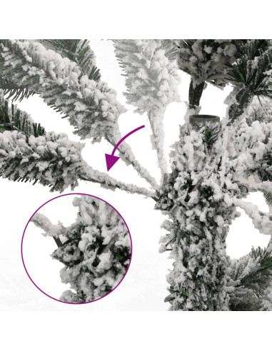 Albero Natale Incernierato con 150 LED e Palline 120 cm