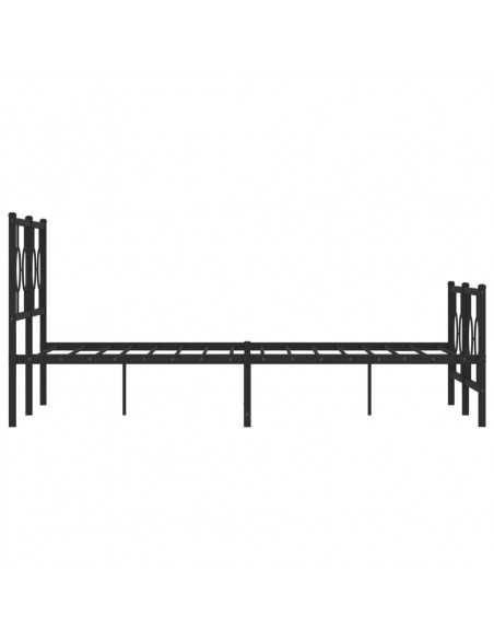 Giroletto con Testiera e Pediera Metallo Nero 135x190 cm