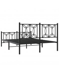 Giroletto con Testiera e Pediera Metallo Nero 135x190 cm