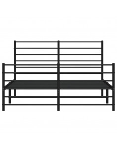 Giroletto con Testiera e Pediera Metallo Nero 135x190 cm