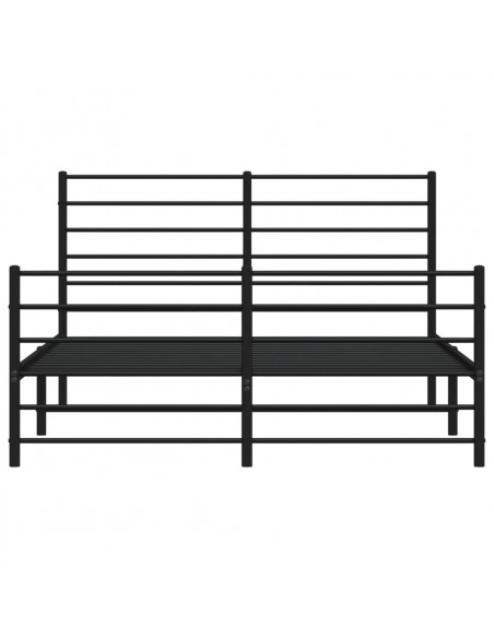 Giroletto con Testiera e Pediera Metallo Nero 135x190 cm