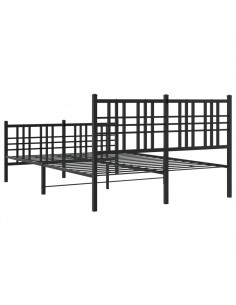 Giroletto con Testiera e Pediera Metallo Nero 137x190 cm