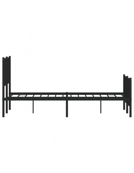Giroletto con Testiera e Pediera Metallo Nero 140x190 cm