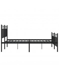 Giroletto con Testiera e Pediera Metallo Nero 140x190 cm