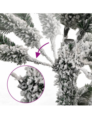 Albero Natale Incernierato con 150 LED e Palline 150 cm