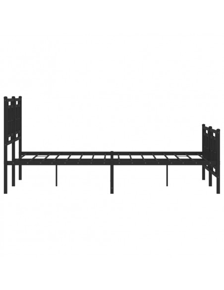 Giroletto con Testiera e Pediera Metallo Nero 140x190 cm