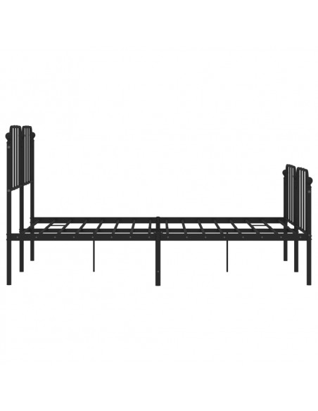 Giroletto con Testiera e Pediera Metallo Nero 140x190 cm