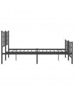 Giroletto con Testiera e Pediera Metallo Nero 140x190 cm