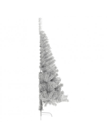 Albero di Natale a Metà con Supporto Argento 120 cm PET
