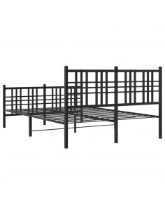 Giroletto con Testiera e Pediera Metallo Nero 140x190 cm