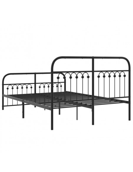 Giroletto con Testiera e Pediera Metallo Nero 140x190 cm
