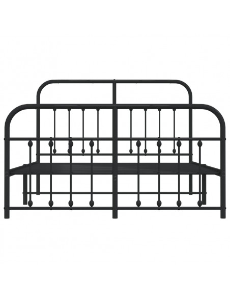 Giroletto con Testiera e Pediera Metallo Nero 140x190 cm