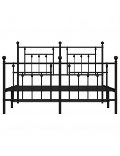 Giroletto con Testiera e Pediera Metallo Nero 140x190 cm