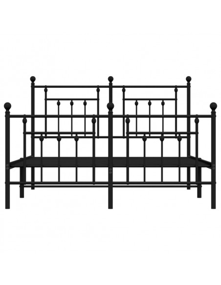 Giroletto con Testiera e Pediera Metallo Nero 140x190 cm