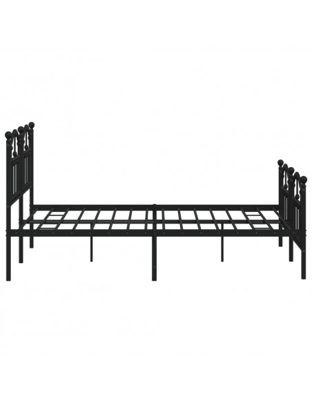 Giroletto con Testiera e Pediera Metallo Nero 140x190 cm
