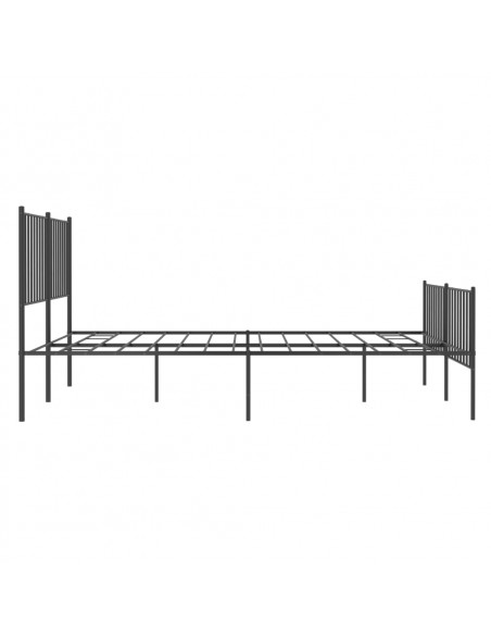 Giroletto con Testiera e Pediera Metallo Nero 140x190 cm