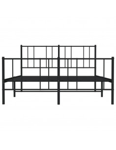 Giroletto con Testiera e Pediera Metallo Nero 140x190 cm