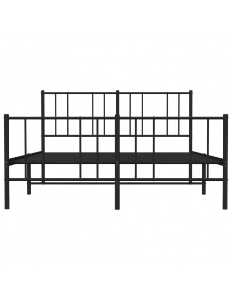 Giroletto con Testiera e Pediera Metallo Nero 140x190 cm