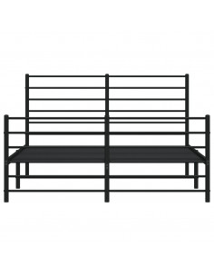 Giroletto con Testiera e Pediera Metallo Nero 140x190 cm