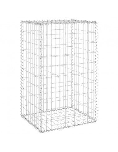 Gabbione con Copertura in Acciaio Zincato 60x50x100 cm