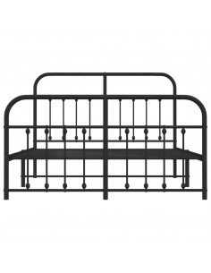 Giroletto con Testiera e Pediera Metallo Nero 140x200 cm