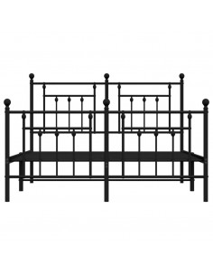 Giroletto con Testiera e Pediera Metallo Nero 150x200 cm