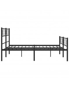 Giroletto con Testiera e Pediera Metallo Nero 150x200 cm