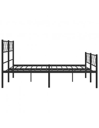 Giroletto con Testiera e Pediera Metallo Nero 150x200 cm