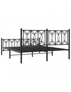 Giroletto con Testiera e Pediera Metallo Nero 150x200 cm