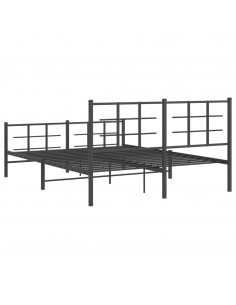 Giroletto con Testiera e Pediera Metallo Nero 150x200 cm