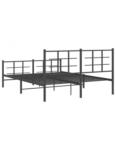 Giroletto con Testiera e Pediera Metallo Nero 150x200 cm