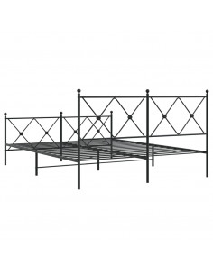 Giroletto con Testiera e Pediera Metallo Nero 150x200 cm