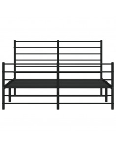 Giroletto con Testiera e Pediera Metallo Nero 150x200 cm