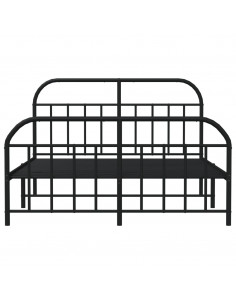 Giroletto con Testiera e Pediera Metallo Nero 160x200 cm