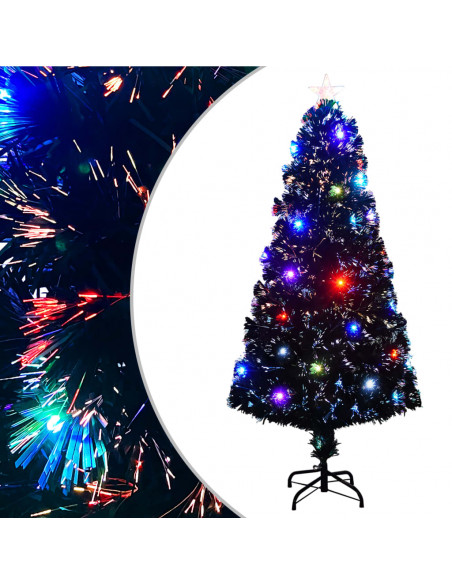 Albero di Natale Preilluminato con Supporto 150 cm Fibra Ottica