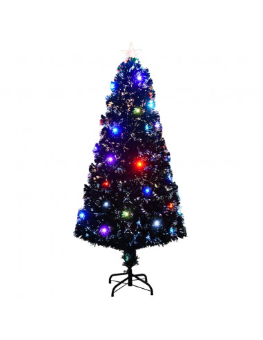 Albero di Natale Preilluminato con Supporto 150 cm Fibra Ottica