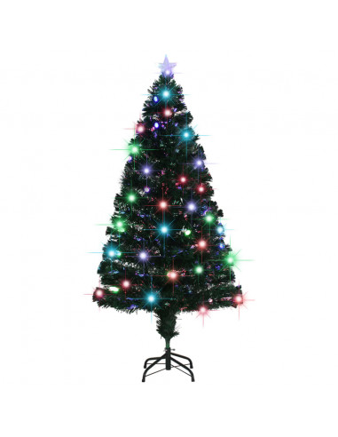 Albero di Natale Preilluminato con Supporto 150 cm Fibra Ottica