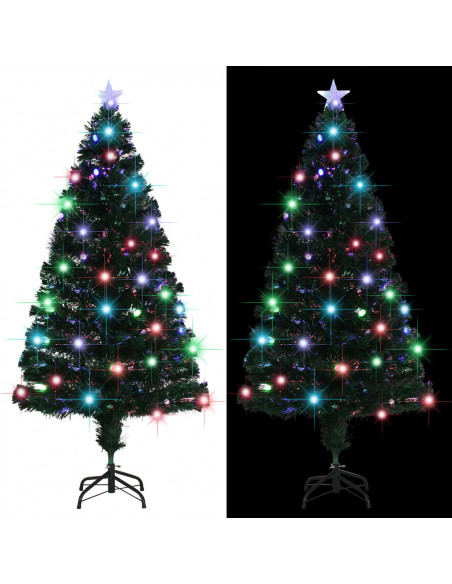 Albero di Natale Preilluminato con Supporto 150 cm Fibra Ottica