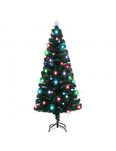 Albero di Natale Preilluminato con Supporto e LED 180 cm Fibra Ottica