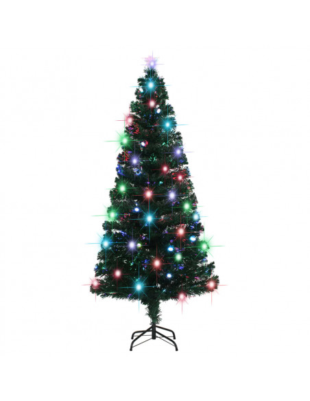 Albero di Natale Preilluminato con Supporto e LED 180 cm Fibra Ottica