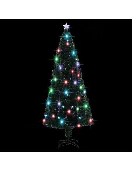 Albero di Natale Preilluminato con Supporto e LED 210 cm Fibra Ottica