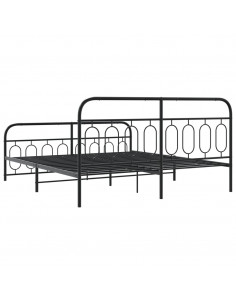 Giroletto con Testiera e Pediera Metallo Nero 180x200 cm