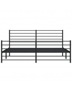 Giroletto con Testiera e Pediera Metallo Nero 180x200 cm