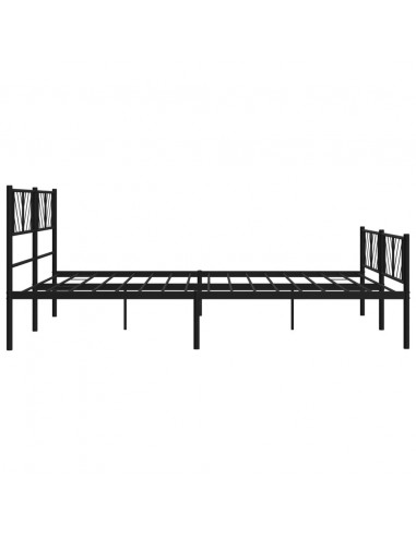 Giroletto con Testiera e Pediera Metallo Nero 183x213 cm
