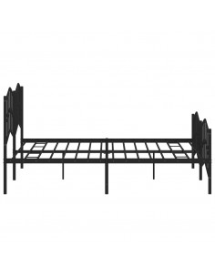 Giroletto con Testiera e Pediera Metallo Nero 183x213 cm