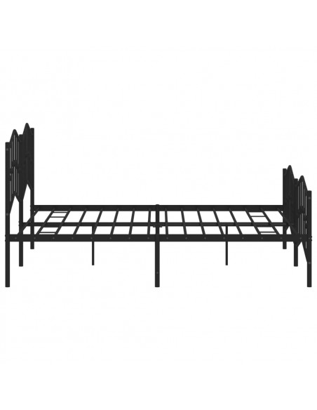 Giroletto con Testiera e Pediera Metallo Nero 183x213 cm