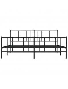 Giroletto con Testiera e Pediera Metallo Nero 183x213 cm