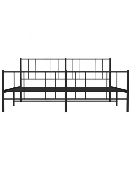 Giroletto con Testiera e Pediera Metallo Nero 183x213 cm
